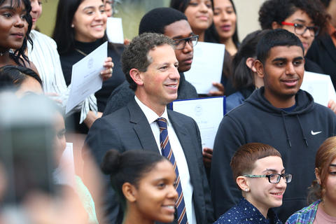 President Jerome with Students